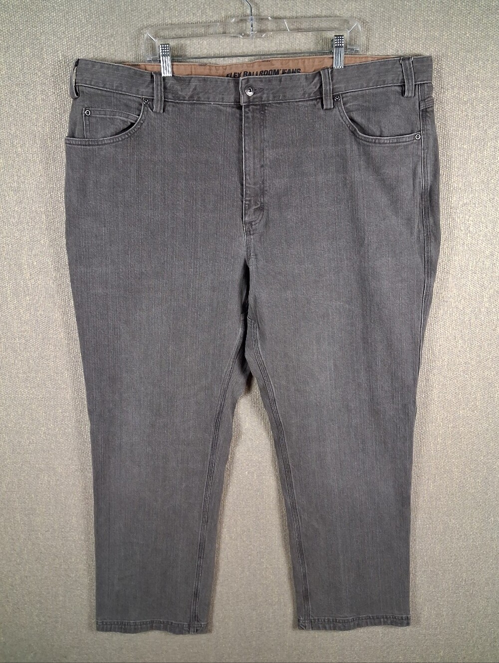 Duluth Trading Co Flex Ballroom Jeans Mens 46x32 Grey Relaxed Fit Straight Leg